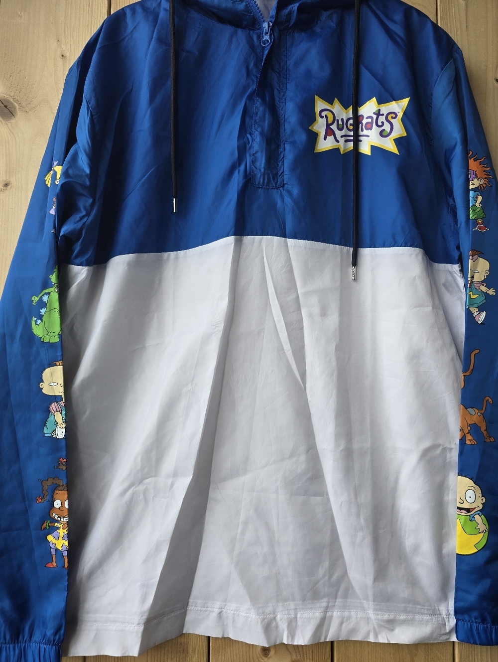 Nickelodeon Rugrats Pullover Windbreaker Cartoon Jacket Blue White Mens Medium - Picture 3 of 13